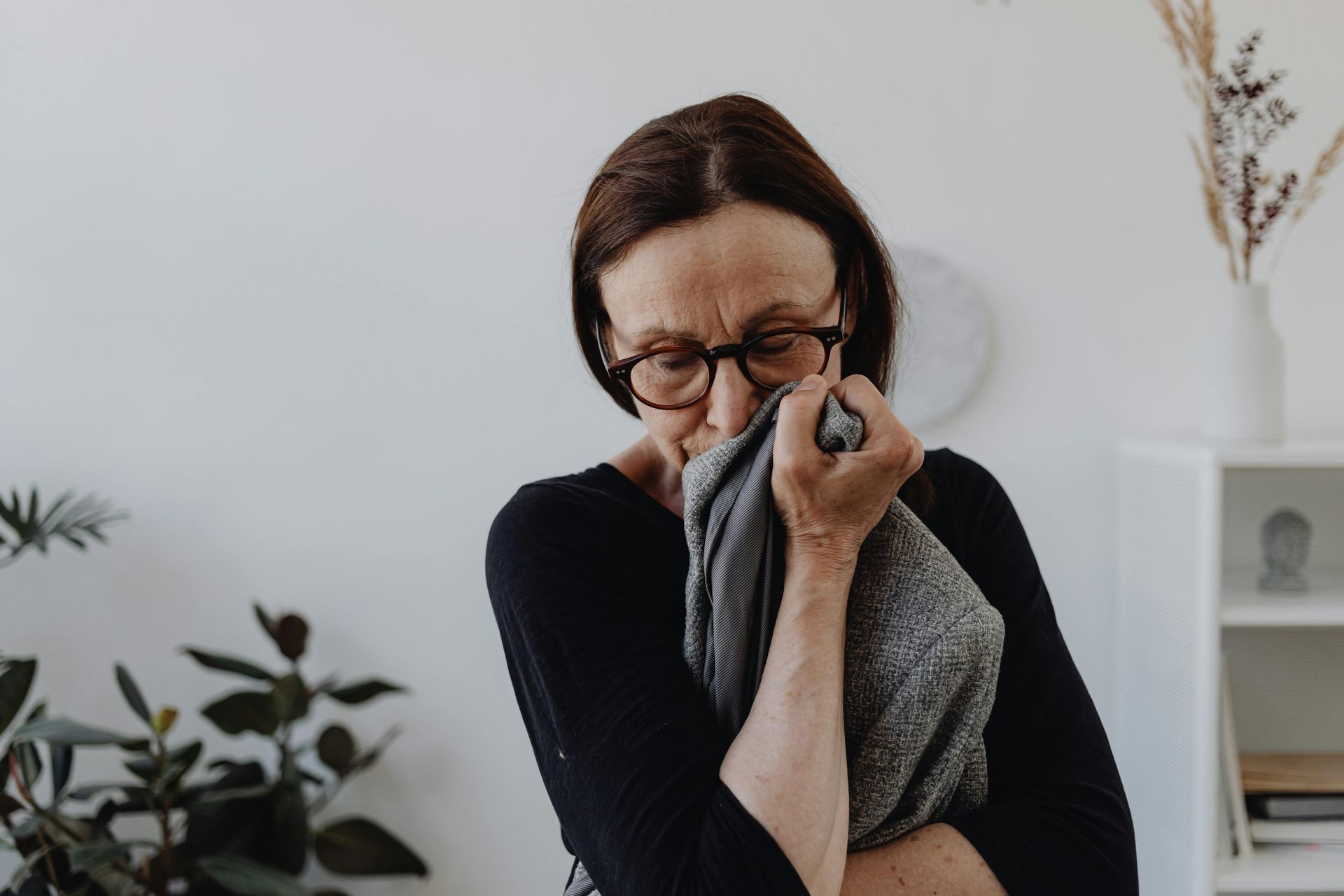Person experiencing grief