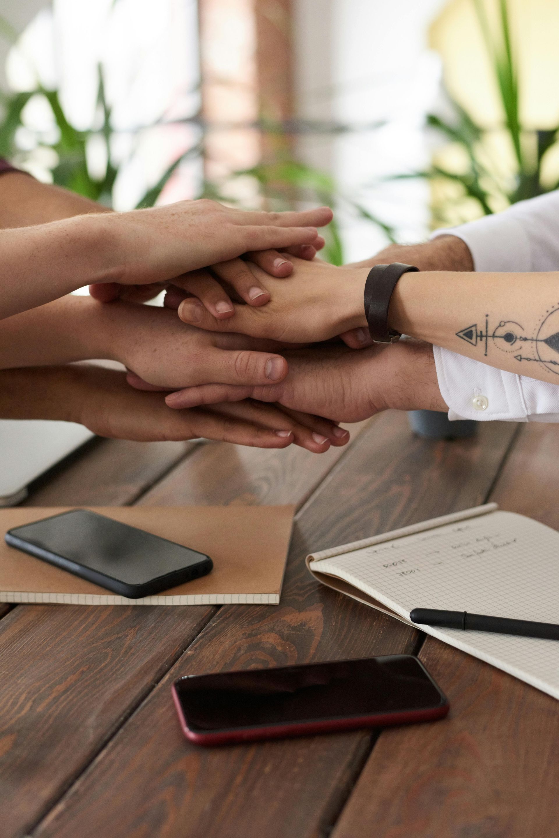 Hands joined together representing healthy relationships